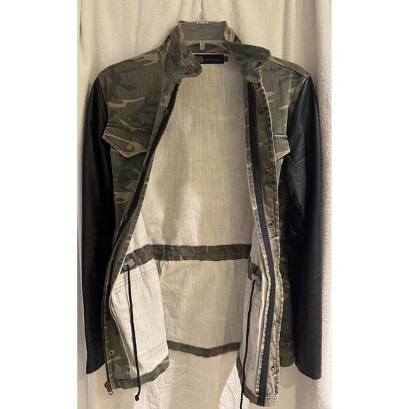 JET John Eshaya Women's Camo 3/4 Length Zip Jacket Cotton w/Lamb Leather Jacket - Picture 6 of 7